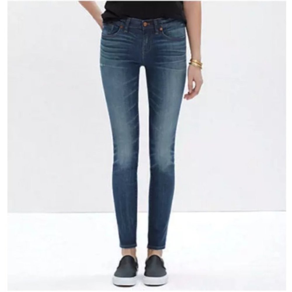 MADEWELL SKINNY SKINNY MID RISE DENIM JEANS SIZE 25 EDMONTON BLUE WASH